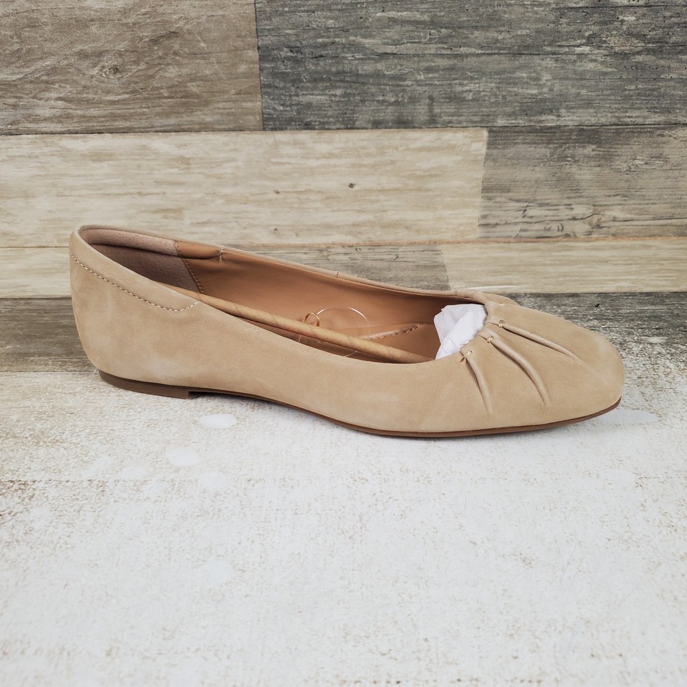 Blondo Janet Womens Ballet Flats Shoes Sz 9 M Sand Nubuck Suede Slip On Comfort